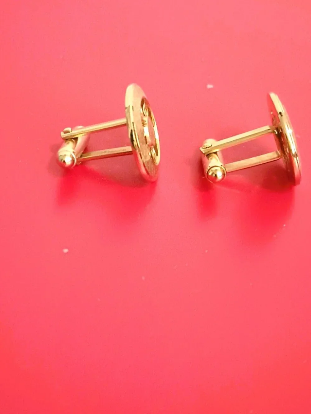Anson Vintage Open Work Cufflinks Brushed Gold Tone Round